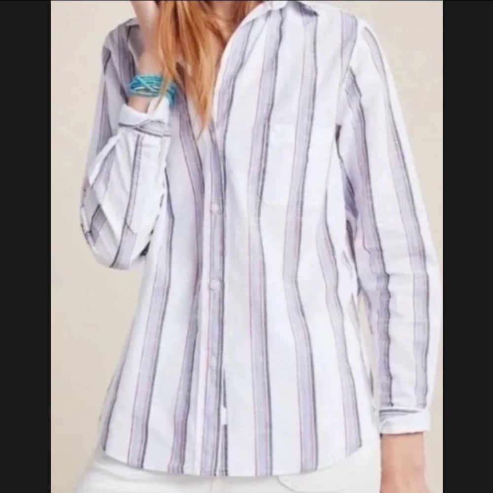 Grayson by Frank & Eileen The Hero Button Up Stripe Blue White Size 01 US XS R2
